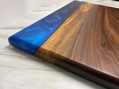 Stunning Charcuterie Board- Walnut with Purple Persian and Maui Blue Resin