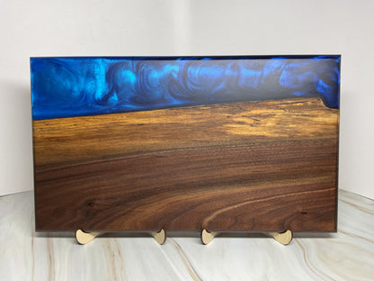 Stunning Charcuterie Board- Walnut with Purple Persian and Maui Blue Resin