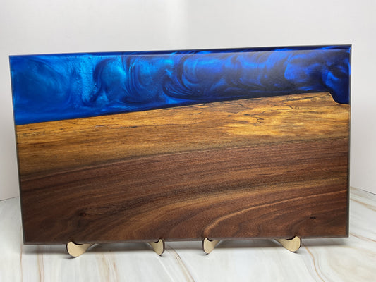 Stunning Charcuterie Board- Walnut with Purple Persian and Maui Blue Resin