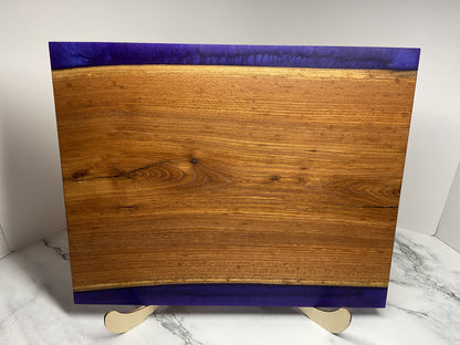 Gather and Graze Charcuterie Board – Handcrafted Siberian Elm Wood & Velvet (Purple) Resin Serving Board