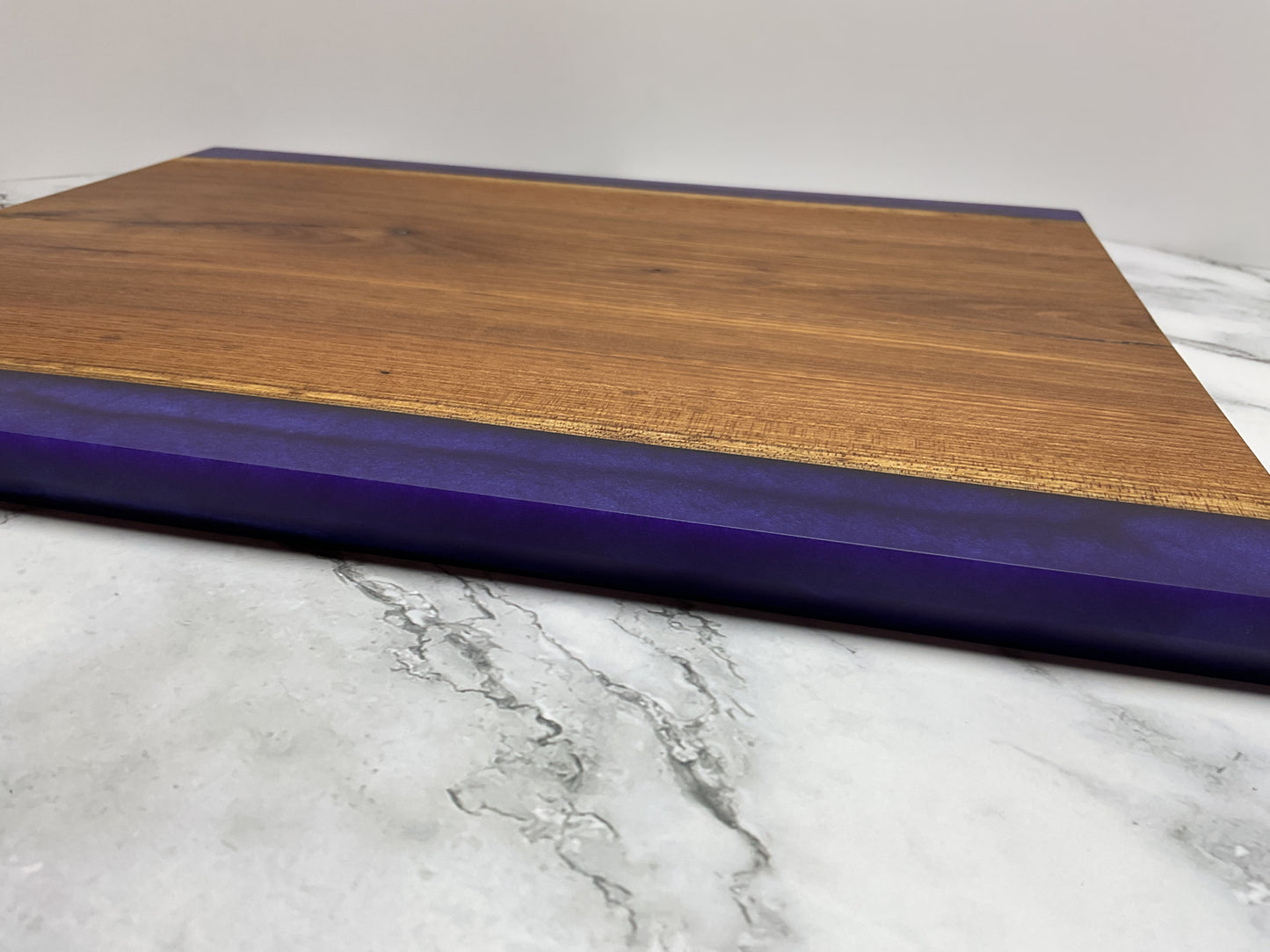 Gather and Graze Charcuterie Board – Handcrafted Siberian Elm Wood & Velvet (Purple) Resin Serving Board