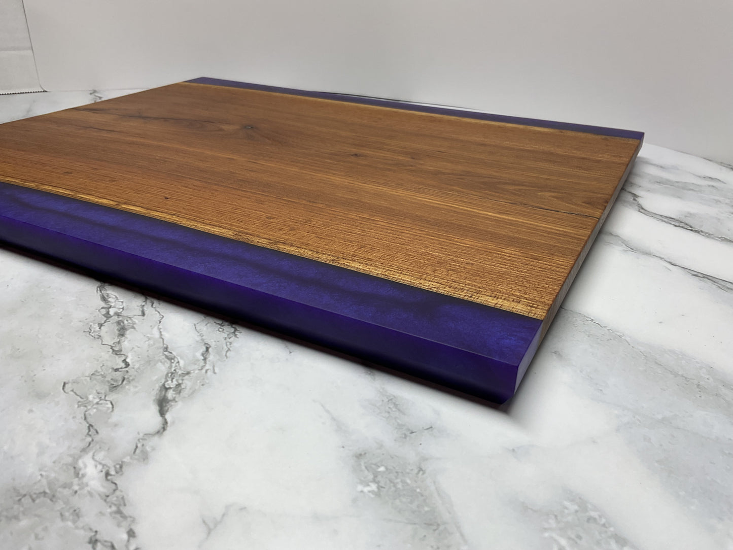 Gather and Graze Charcuterie Board – Handcrafted Siberian Elm Wood & Velvet (Purple) Resin Serving Board