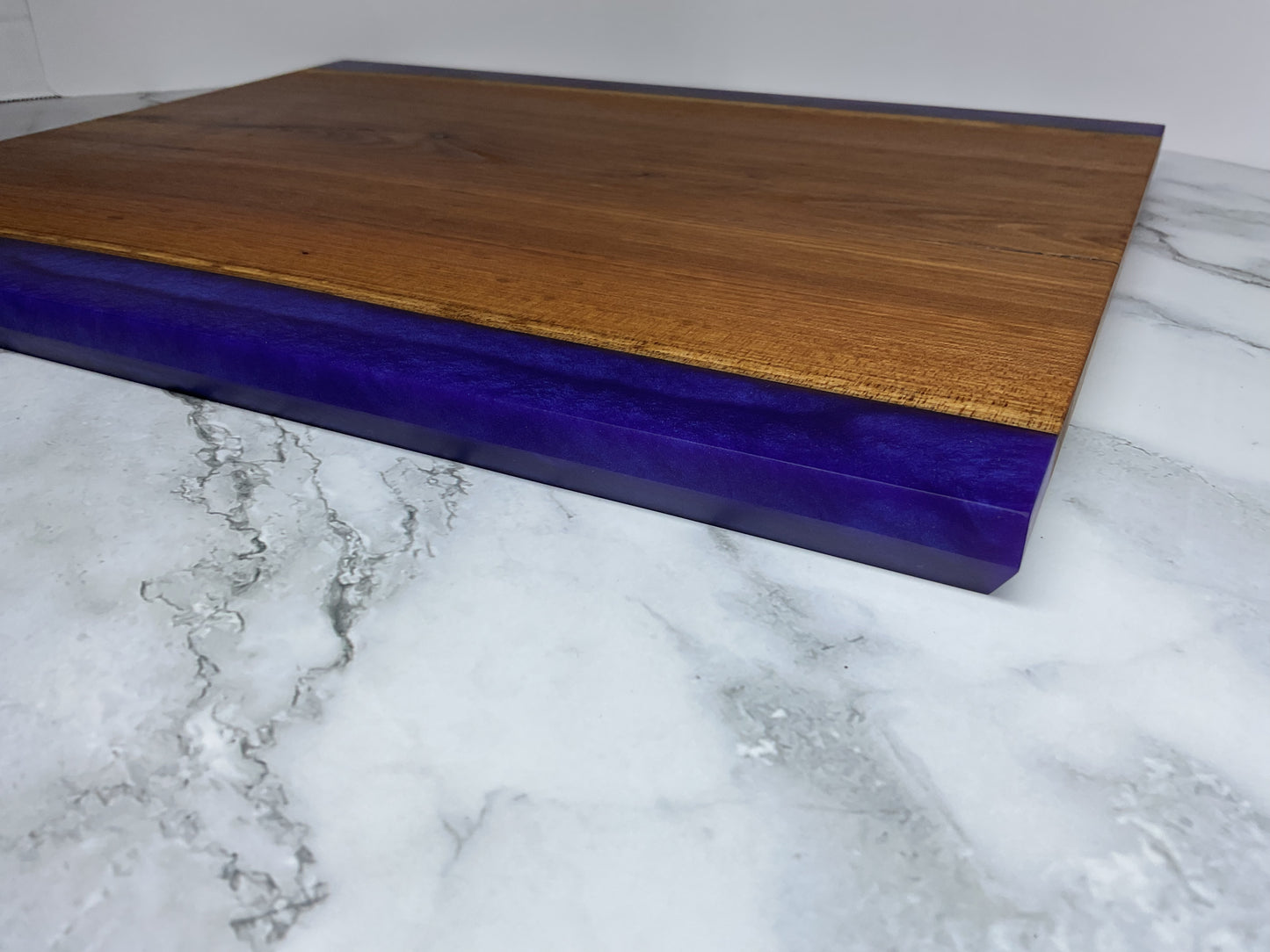 Gather and Graze Charcuterie Board – Handcrafted Siberian Elm Wood & Velvet (Purple) Resin Serving Board