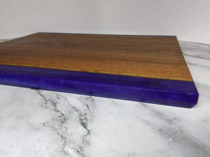 Gather and Graze Charcuterie Board – Handcrafted Siberian Elm Wood & Velvet (Purple) Resin Serving Board
