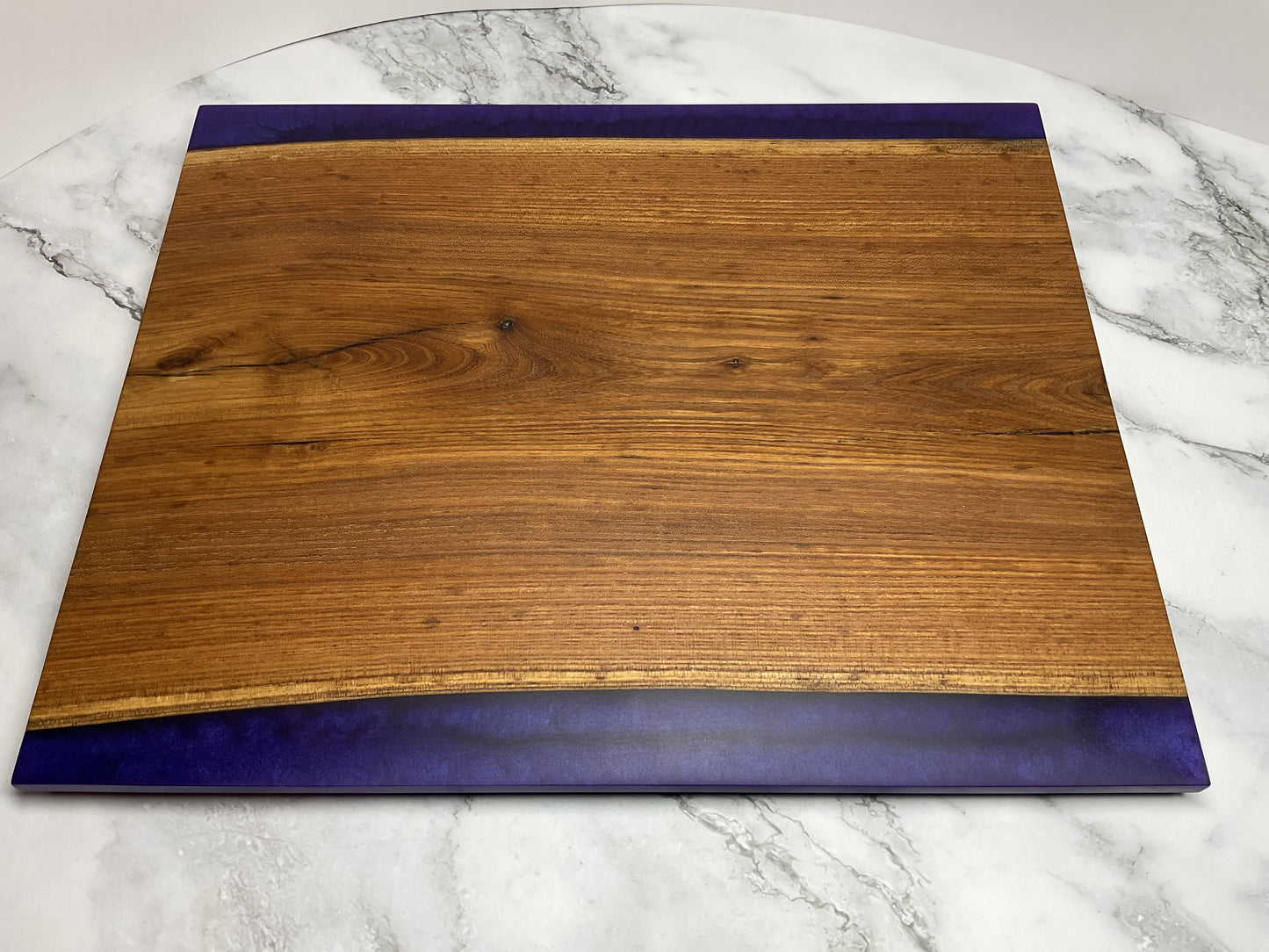 Gather and Graze Charcuterie Board – Handcrafted Siberian Elm Wood & Velvet (Purple) Resin Serving Board