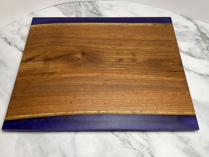 Gather and Graze Charcuterie Board – Handcrafted Siberian Elm Wood & Velvet (Purple) Resin Serving Board