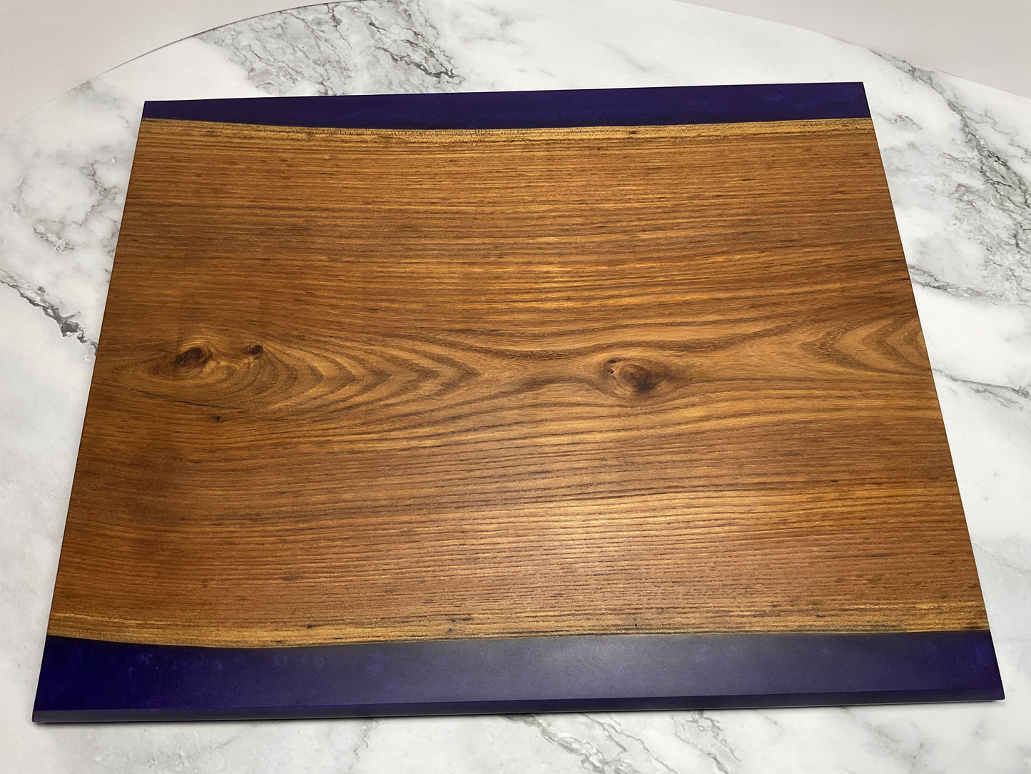 Gather and Graze Charcuterie Board – Handcrafted Siberian Elm Wood & Velvet (Purple) Resin Serving Board