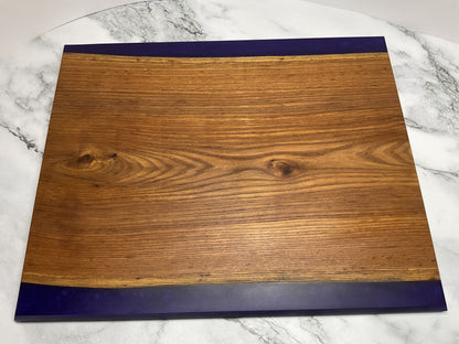 Gather and Graze Charcuterie Board – Handcrafted Siberian Elm Wood & Velvet (Purple) Resin Serving Board