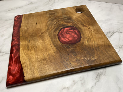 Artisanal Charcuterie Board- Maple. and Candy Red