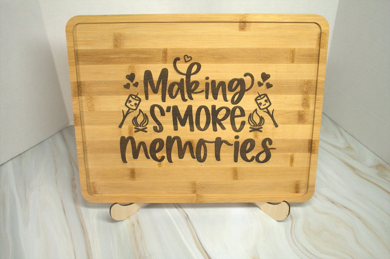 Bamboo Engraved Serving Trays- Making S'More Memories