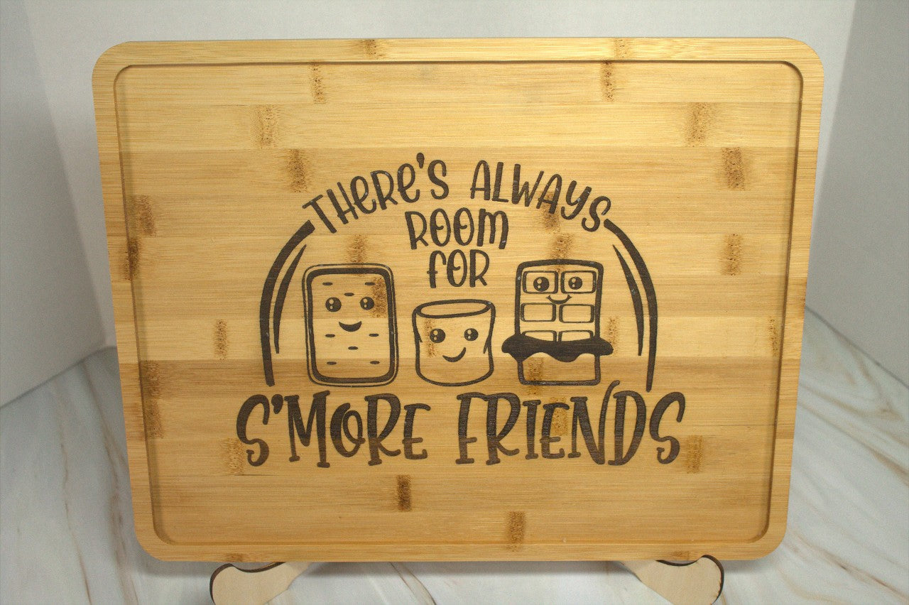 Bamboo Engraved Serving Trays- S'More Friends