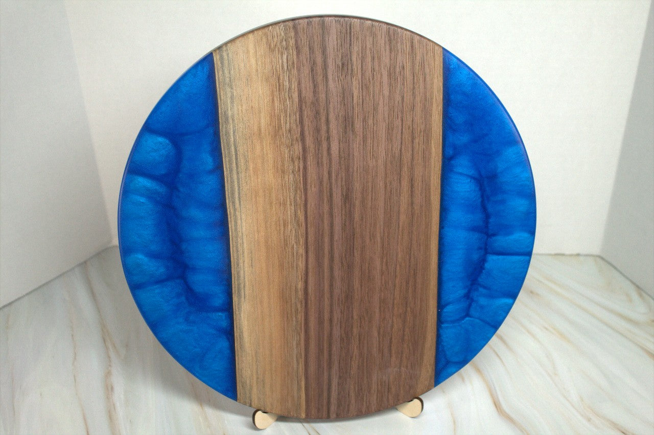 Showstopping Cobalt Blue and Walnut Charcuterie Board