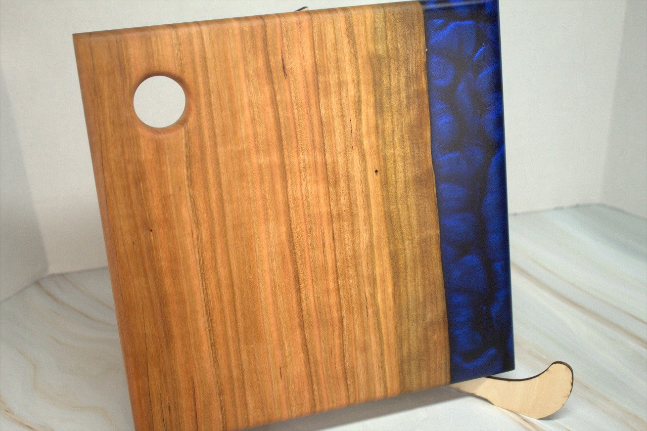 Artisanal Charcuterie Board- Small Cherry and Navy Blue