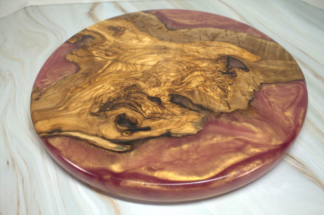 Exclusive Rose Gold and Olive Wood Entertaining Charcuterie Board