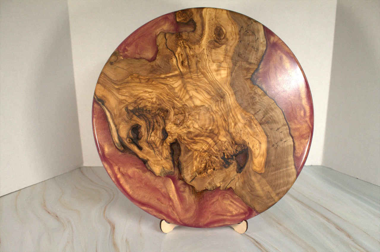 Exclusive Rose Gold and Olive Wood Entertaining Charcuterie Board