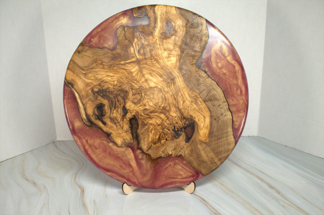 Exclusive Rose Gold and Olive Wood Entertaining Charcuterie Board