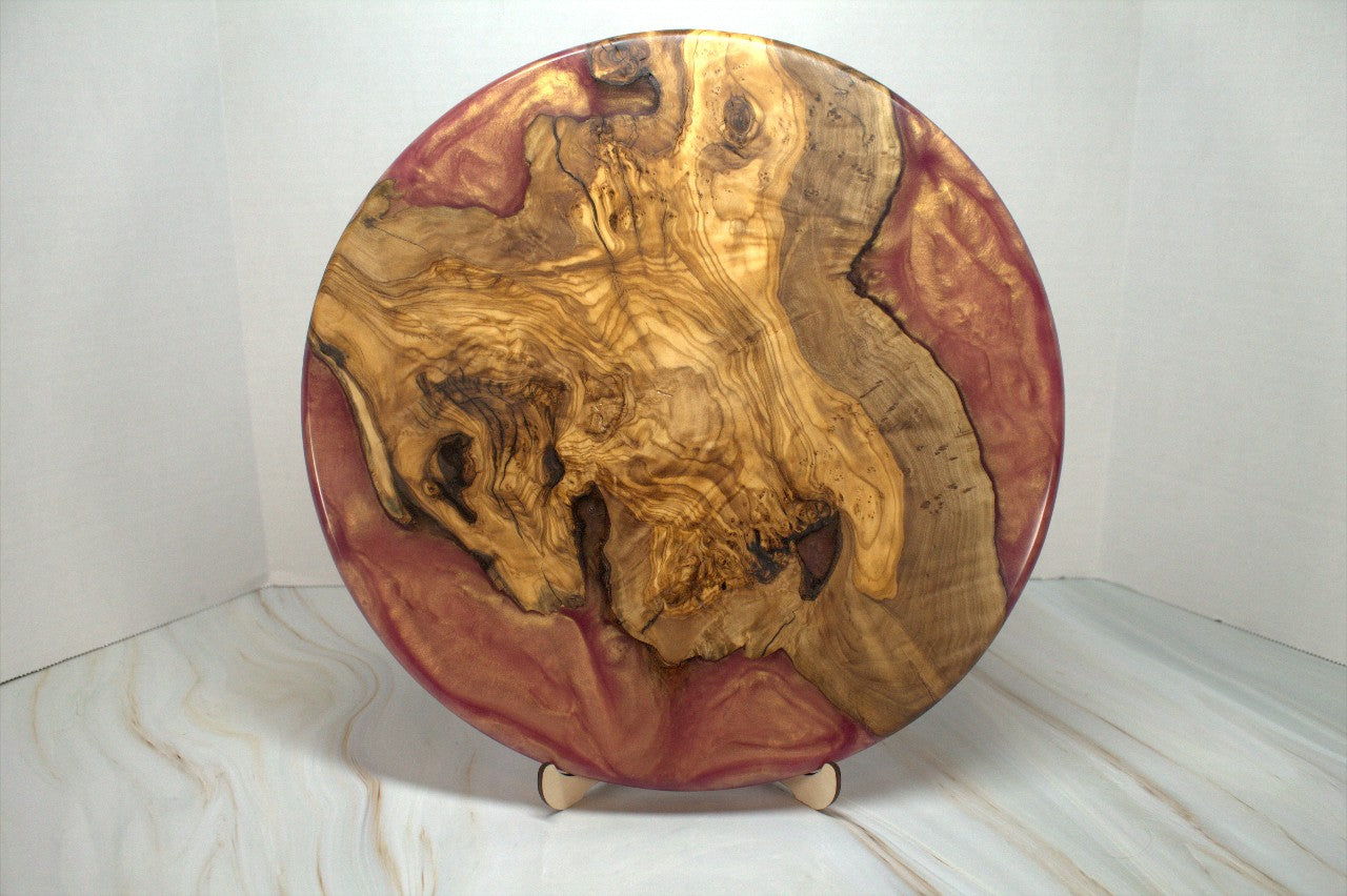 Exclusive Rose Gold and Olive Wood Entertaining Charcuterie Board