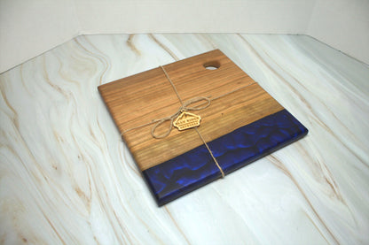 Artisanal Charcuterie Board- Small Cherry and Navy Blue